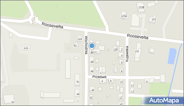 Gniezno, Wschodnia, 50, mapa Gniezna