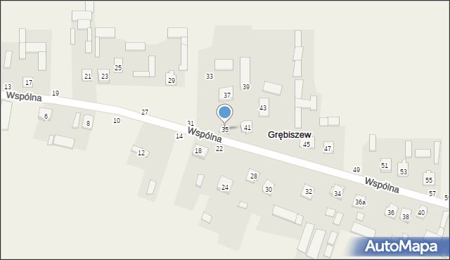 Grębiszew, Wspólna, 35, mapa Grębiszew