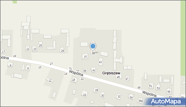 Grębiszew, Wspólna, 39, mapa Grębiszew