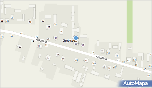 Grębiszew, Wspólna, 45, mapa Grębiszew