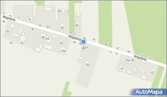 Grębiszew, Wspólna, 66, mapa Grębiszew