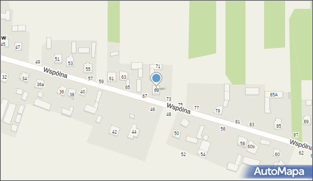 Grębiszew, Wspólna, 69, mapa Grębiszew