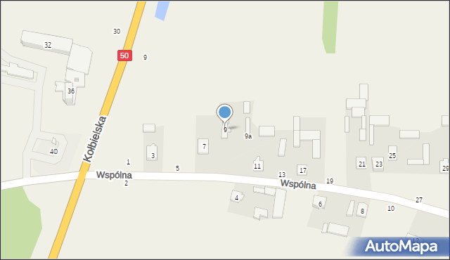 Grębiszew, Wspólna, 9, mapa Grębiszew