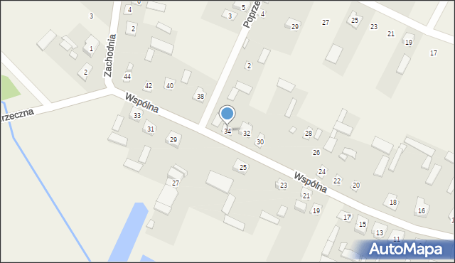 Grębków, Wspólna, 34, mapa Grębków