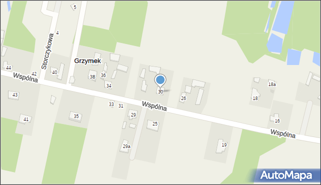 Grzymek, Wspólna, 30, mapa Grzymek