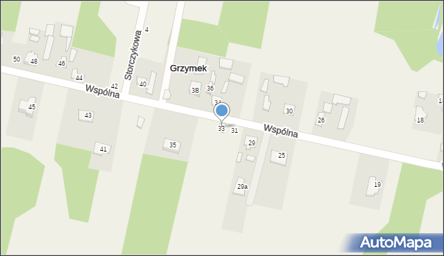 Grzymek, Wspólna, 33, mapa Grzymek