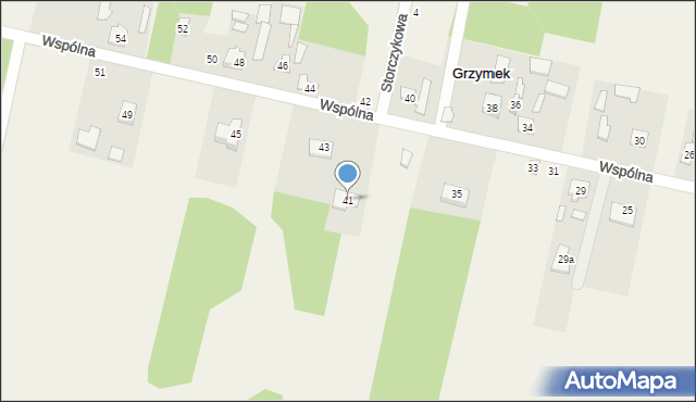 Grzymek, Wspólna, 41, mapa Grzymek