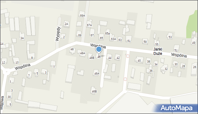 Janki, Wspólna, 46, mapa Janki