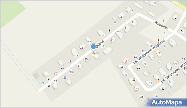 Jaraczewo, Wspólna, 13, mapa Jaraczewo