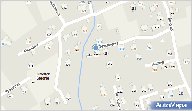 Jaworze, Wschodnia, 355, mapa Jaworze