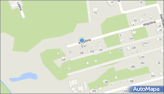 Jedlnia-Letnisko, Wspólna, 9, mapa Jedlnia-Letnisko