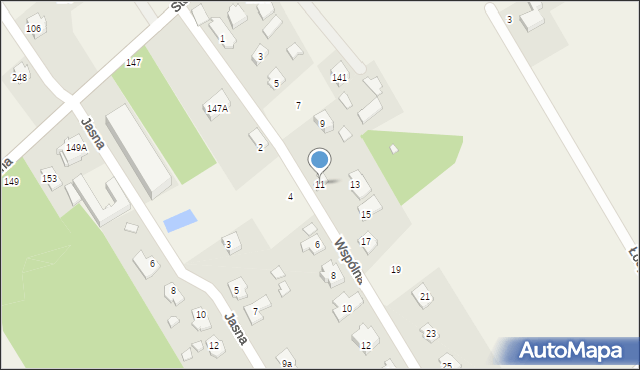 Józefin, Wspólna, 11, mapa Józefin