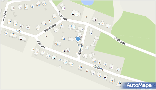 Kadzidło, Wspólna, 3, mapa Kadzidło