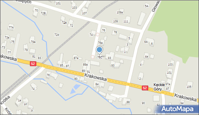 Kęty, Wszystkich Świętych, 76C, mapa Kęty