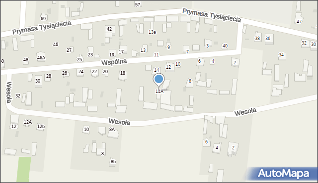 Kiełczew, Wspólna, 14A, mapa Kiełczew