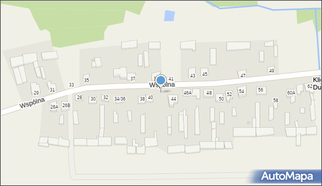 Kliczewo Duże, Wspólna, 40/42, mapa Kliczewo Duże