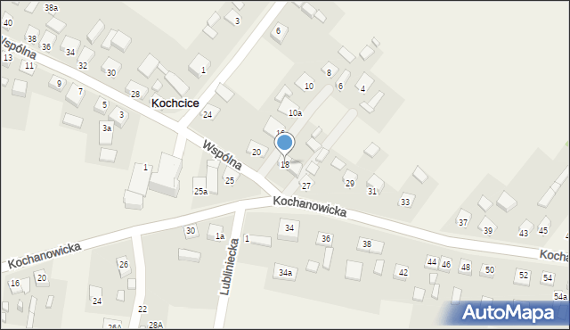 Kochcice, Wspólna, 18, mapa Kochcice