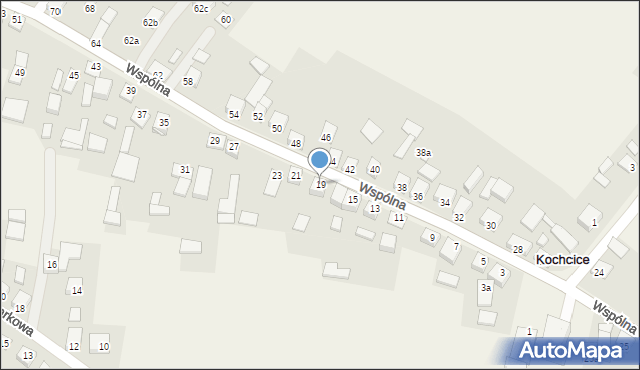 Kochcice, Wspólna, 19, mapa Kochcice