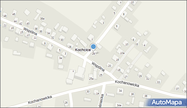 Kochcice, Wspólna, 24, mapa Kochcice