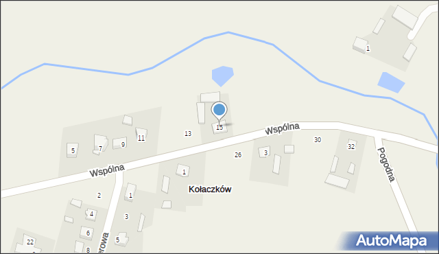 Kołaczków, Wspólna, 15, mapa Kołaczków