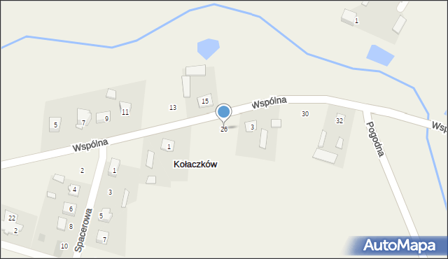 Kołaczków, Wspólna, 26, mapa Kołaczków