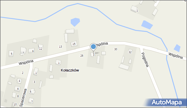 Kołaczków, Wspólna, 28, mapa Kołaczków