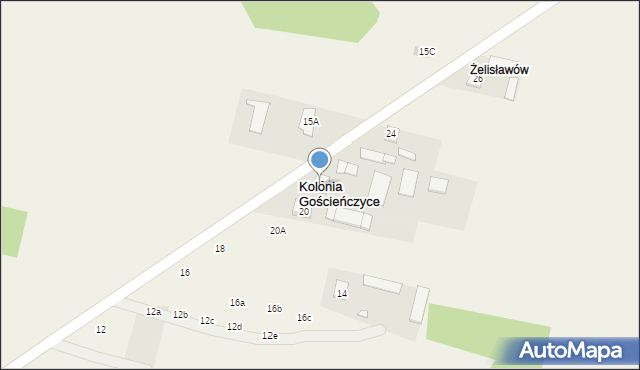 Kolonia Gościeńczyce, Wspólna, 22, mapa Kolonia Gościeńczyce