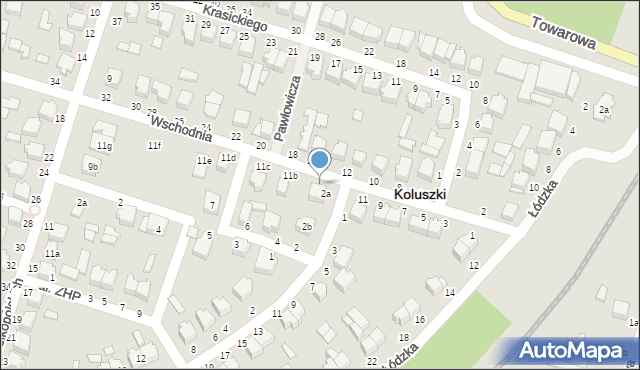 Koluszki, Wschodnia, 11a, mapa Koluszki