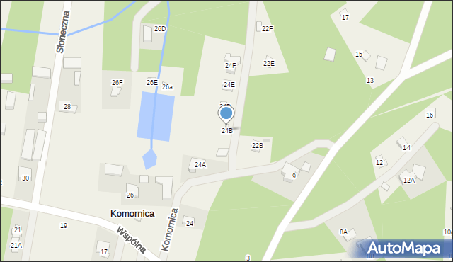 Komornica, Wspólna, 24c, mapa Komornica