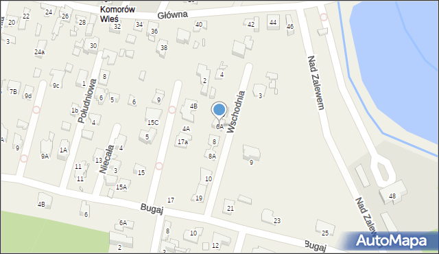 Komorów, Wschodnia, 6A, mapa Komorów