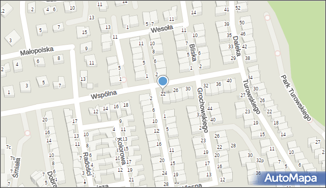 Koszalin, Wspólna, 22, mapa Koszalina