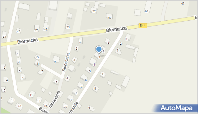 Krasnosielc, Wschodnia, 3, mapa Krasnosielc