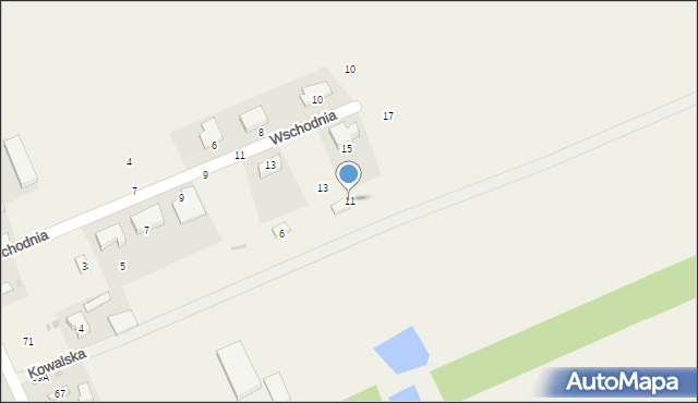 Kraszew, Wschodnia, 11, mapa Kraszew