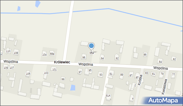 Królewiec, Wspólna, 96a, mapa Królewiec