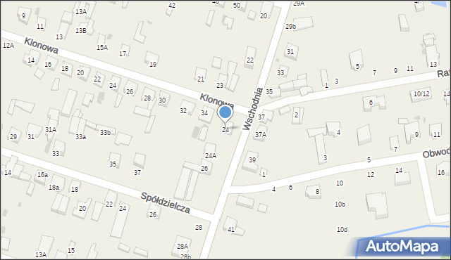 Ksawerów, Wschodnia, 24, mapa Ksawerów