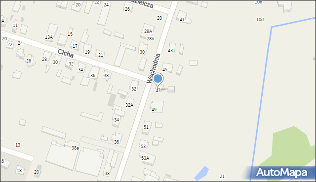 Ksawerów, Wschodnia, 47, mapa Ksawerów