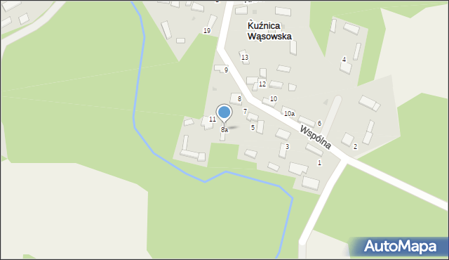 Kuźnica Wąsowska, Wspólna, 8a, mapa Kuźnica Wąsowska