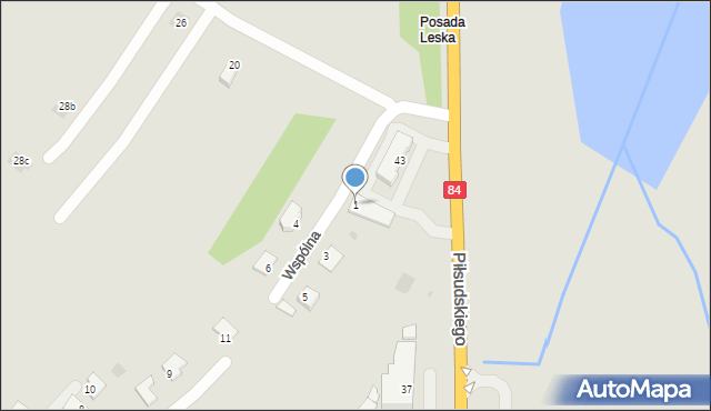 Lesko, Wspólna, 1, mapa Lesko