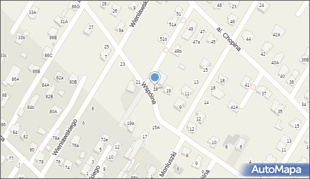 Łomianki Dolne, Wspólna, 18, mapa Łomianki Dolne