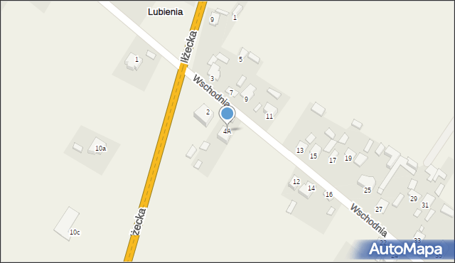 Lubienia, Wschodnia, 4A, mapa Lubienia