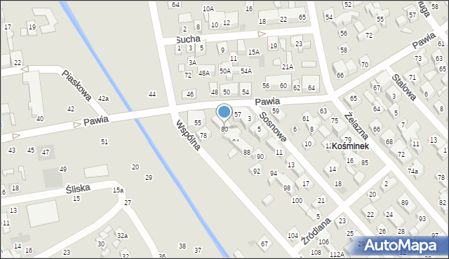 Lublin, Wspólna, 80, mapa Lublina