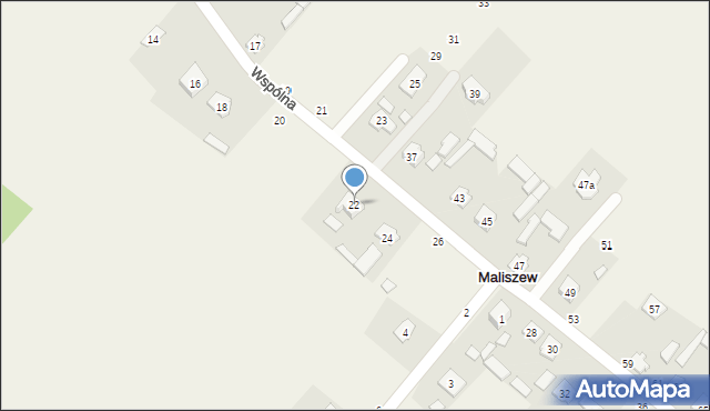 Maliszew, Wspólna, 22, mapa Maliszew