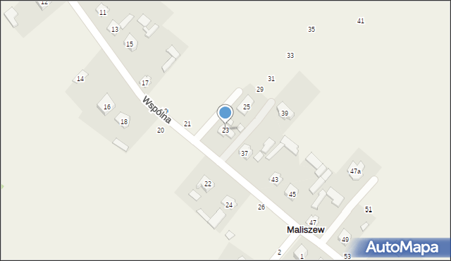 Maliszew, Wspólna, 23, mapa Maliszew