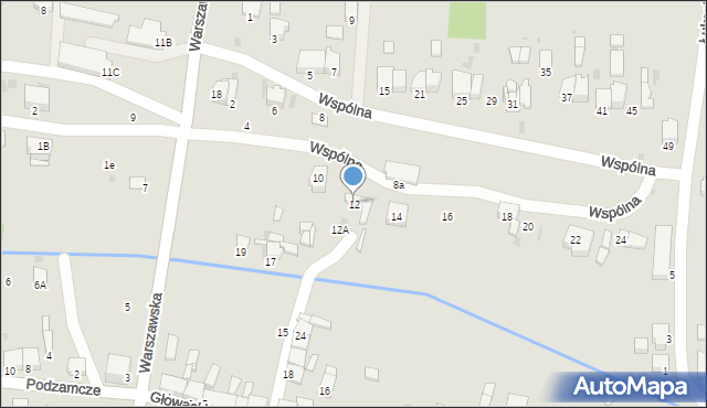 Miechów, Wspólna, 12, mapa Miechów