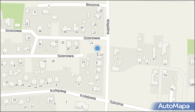 Mierzęcice, Wspólna, 7, mapa Mierzęcice