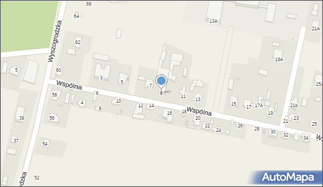 Młodzieszyn, Wspólna, 9, mapa Młodzieszyn