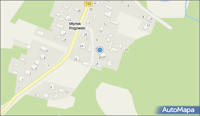 Młynek Nieświński, Wschodnia, 13, mapa Młynek Nieświński
