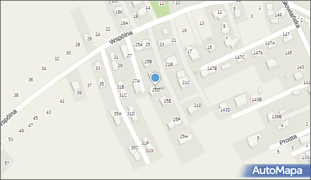 Modlniczka, Wspólna, 25D, mapa Modlniczka