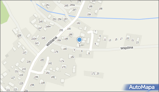 Mokrzyska, Wspólna, 3, mapa Mokrzyska