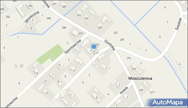 Moszczenica, Wspólna, 2, mapa Moszczenica